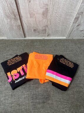 Justice Sport Girls Size 12 Underwear Black Orange Stretchy Panties Pack of 3